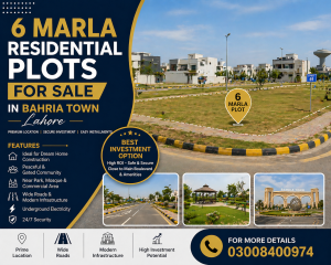 6 Marla residential plot in Bahria Town for sale with modern infrastructure