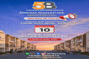 Dream Signature Apartments building on Raiwind Road Lahore showcasing modern architecture, residential apartments, secure gated community, and urban living environment view today