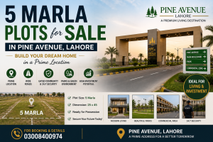 5 marla residential plots for sale in Pine Avenue Lahore featuring prime location, wide roads, secure community, and excellent investment opportunity for buyers