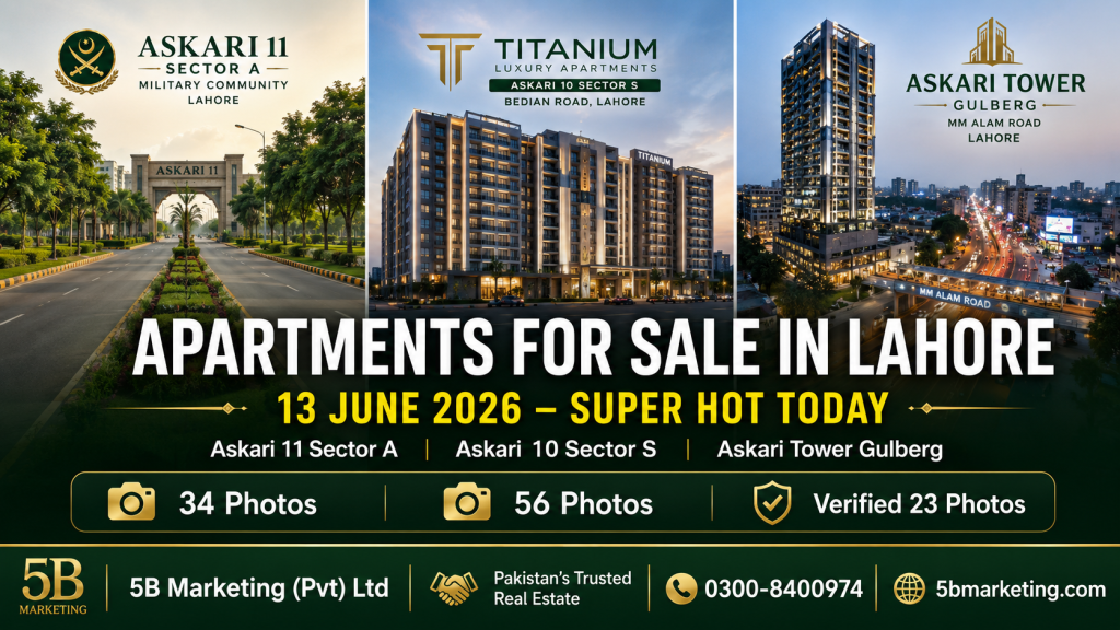apartments for sale in Lahore 13 June 2026 Askari 11 Askari 10 Gulberg