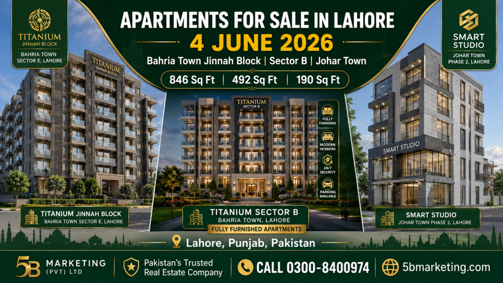 apartments for sale in Lahore 4 June 2026 Bahria Town Titanium Johar Town