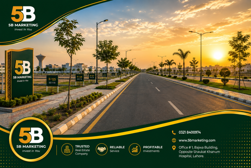 Real estate agent in Pine Avenue Lahore showing residential plots and houses for sale