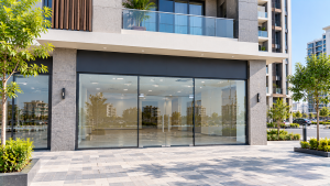Ground-floor commercial shop frontage in Asia Heights, Airport Road, Gwadar