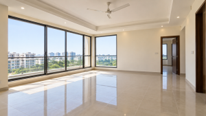 Living room of a 2-bedroom apartment in Asia Heights, Gwadar